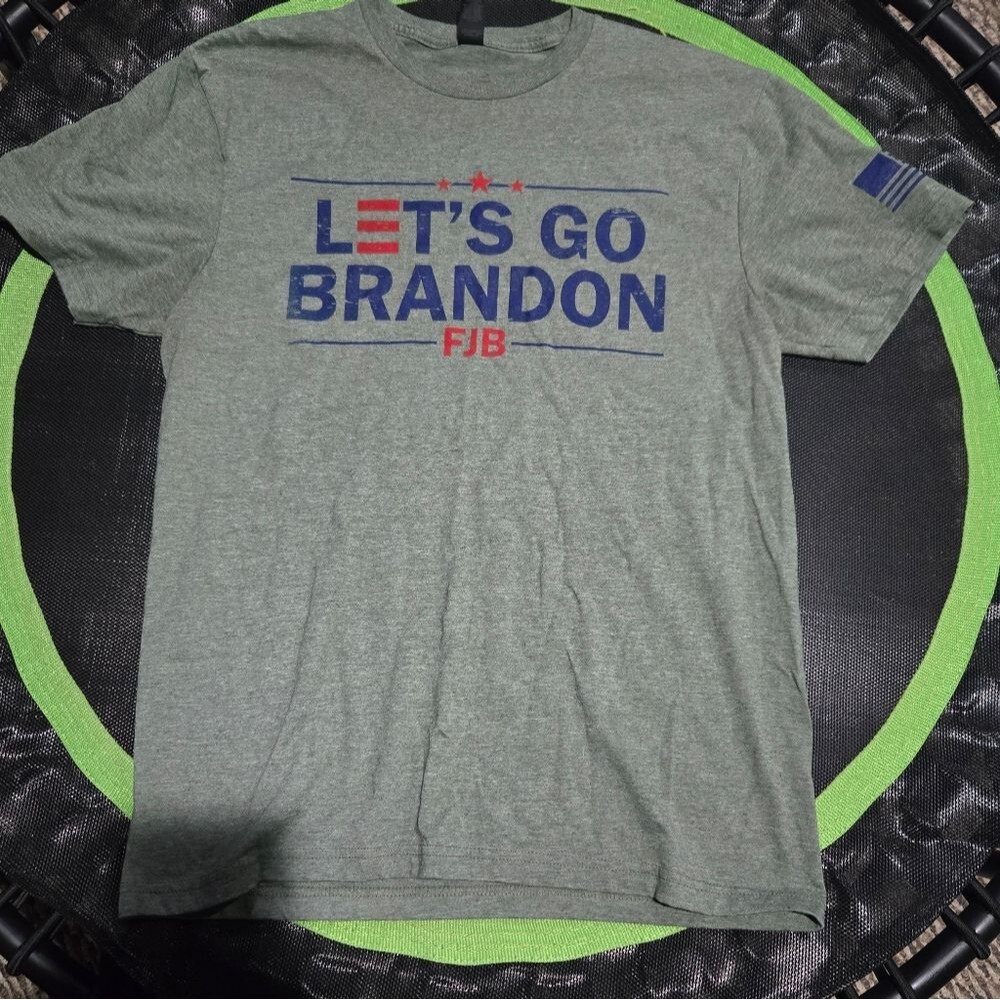 Gildan Heather Green LET'S GO BRANDON Graphic Tee